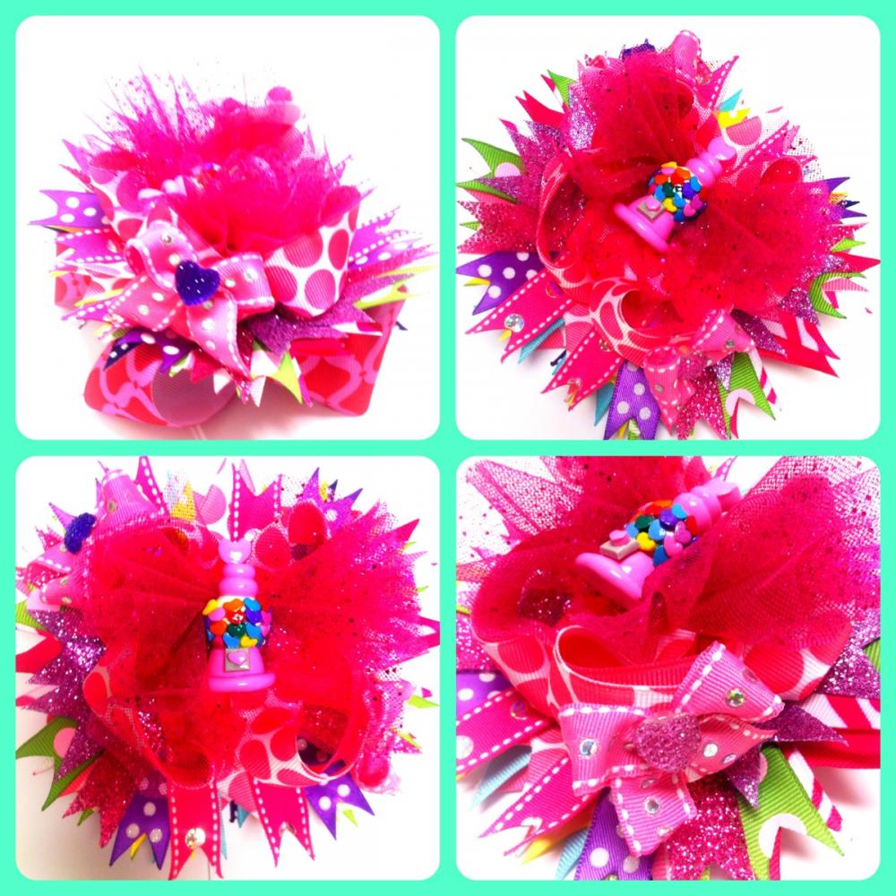 Fuschia Bubble Gum Couture Over the Top Boutique Hairbow