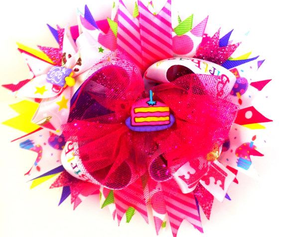 Birthday Couture Over The Top Boutique Style Hairbow