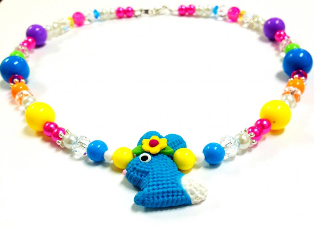 Bright Colored Easter Bunny Necklace