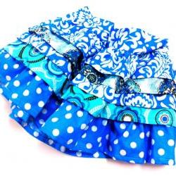 Blue Couture Ruffle Skirt