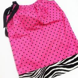 Polka Dot Zebra Pillowcase Dress Size 4-5