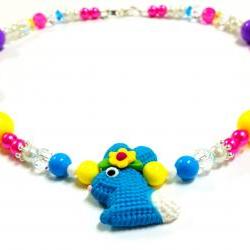 Bright Colored Easter Bunny Necklace